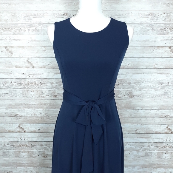 Charter Club Sleeveless Dress PS Belted Blue 529 - Picture 2 of 6